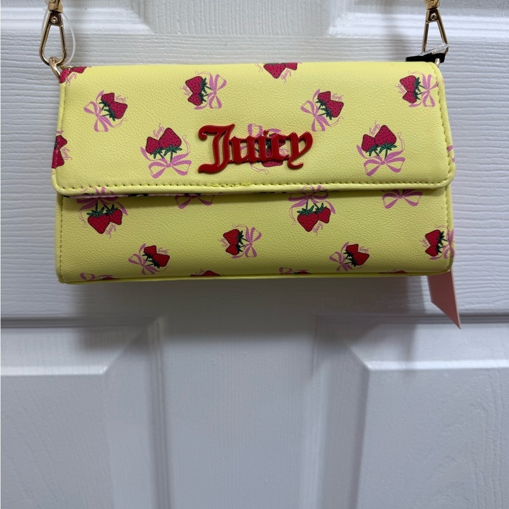 NWT Juicy Couture Yellow Iris Sweet Strawberry Crossbody Bag